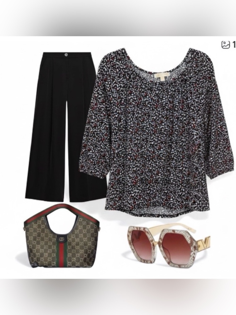 Michael Kors micro heart blouse XL